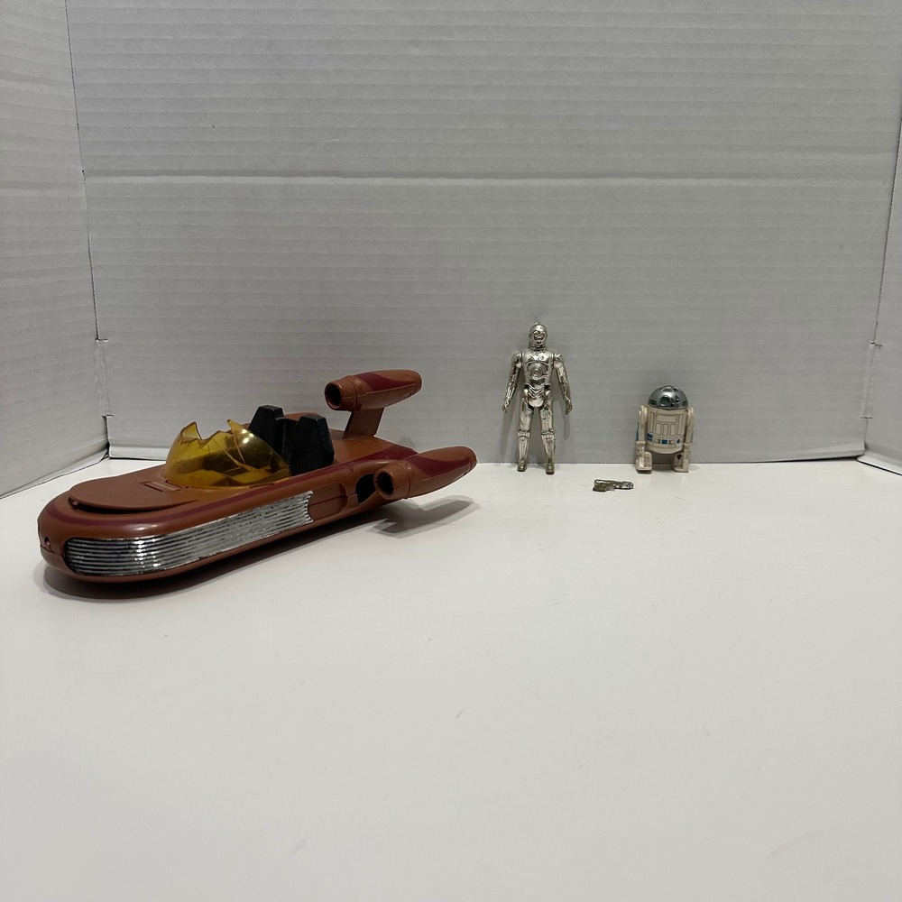 Vintage Kenner Star Wars Landspeeder 1978 R2-D2 Taiwan C-3PO Figure Lot As Is